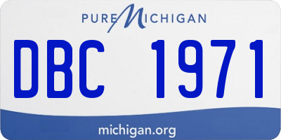 MI license plate DBC1971