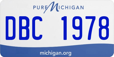 MI license plate DBC1978