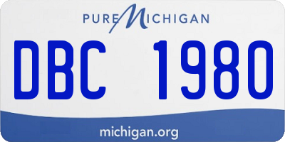 MI license plate DBC1980