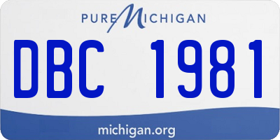 MI license plate DBC1981