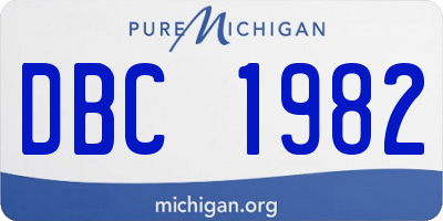 MI license plate DBC1982