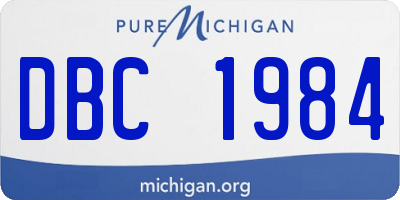 MI license plate DBC1984