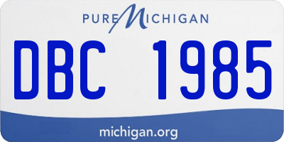 MI license plate DBC1985