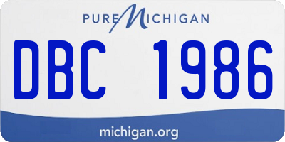 MI license plate DBC1986