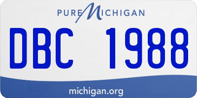 MI license plate DBC1988