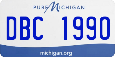 MI license plate DBC1990