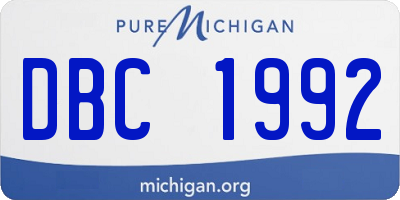 MI license plate DBC1992