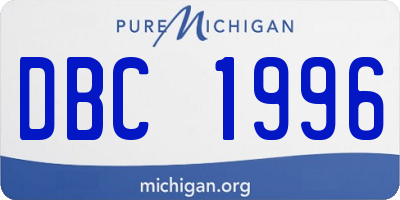 MI license plate DBC1996