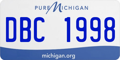 MI license plate DBC1998