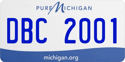 MI license plate DBC2001