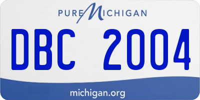 MI license plate DBC2004
