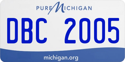 MI license plate DBC2005