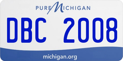 MI license plate DBC2008