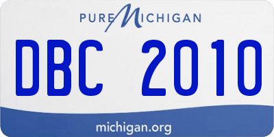 MI license plate DBC2010