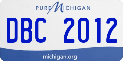 MI license plate DBC2012
