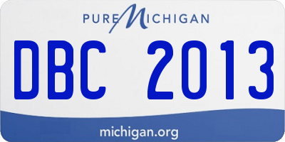 MI license plate DBC2013