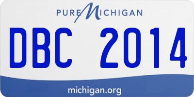 MI license plate DBC2014