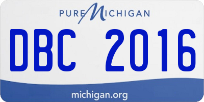 MI license plate DBC2016