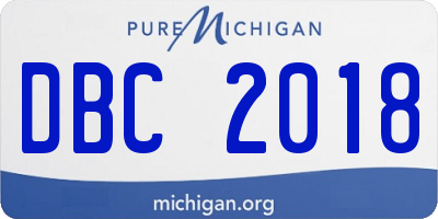 MI license plate DBC2018