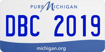MI license plate DBC2019