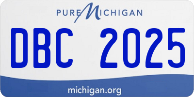 MI license plate DBC2025