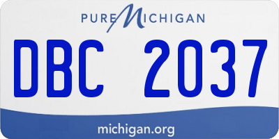 MI license plate DBC2037