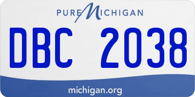 MI license plate DBC2038