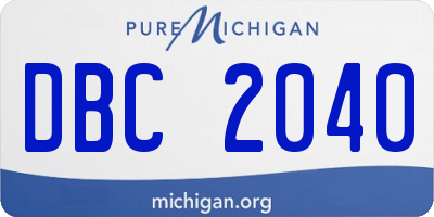 MI license plate DBC2040