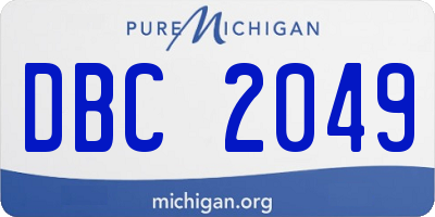 MI license plate DBC2049