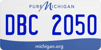 MI license plate DBC2050