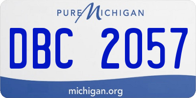 MI license plate DBC2057
