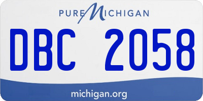MI license plate DBC2058