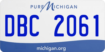 MI license plate DBC2061
