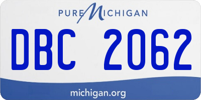MI license plate DBC2062