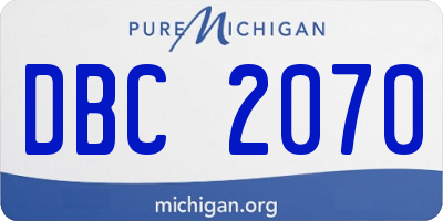 MI license plate DBC2070