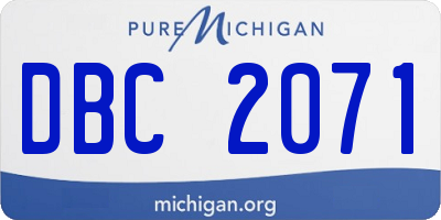 MI license plate DBC2071