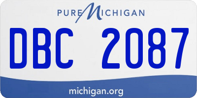 MI license plate DBC2087
