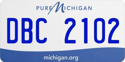 MI license plate DBC2102