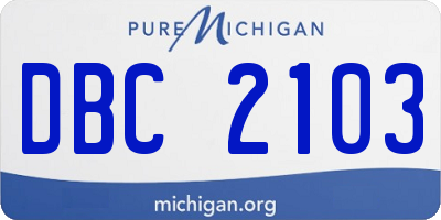 MI license plate DBC2103