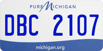 MI license plate DBC2107