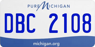 MI license plate DBC2108
