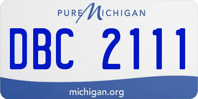 MI license plate DBC2111