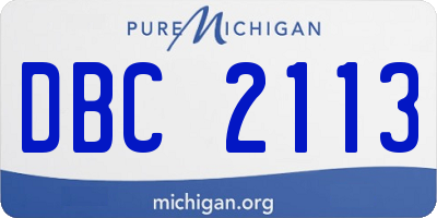 MI license plate DBC2113