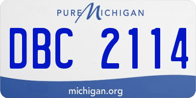 MI license plate DBC2114