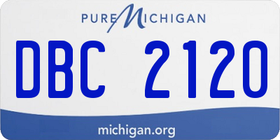 MI license plate DBC2120