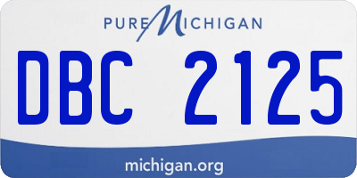 MI license plate DBC2125