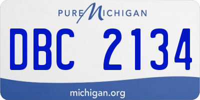 MI license plate DBC2134