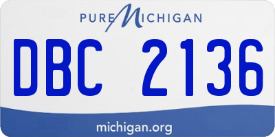 MI license plate DBC2136