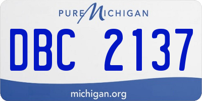 MI license plate DBC2137