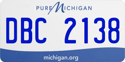 MI license plate DBC2138